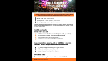 EVENT appel a candidature fete de la musique